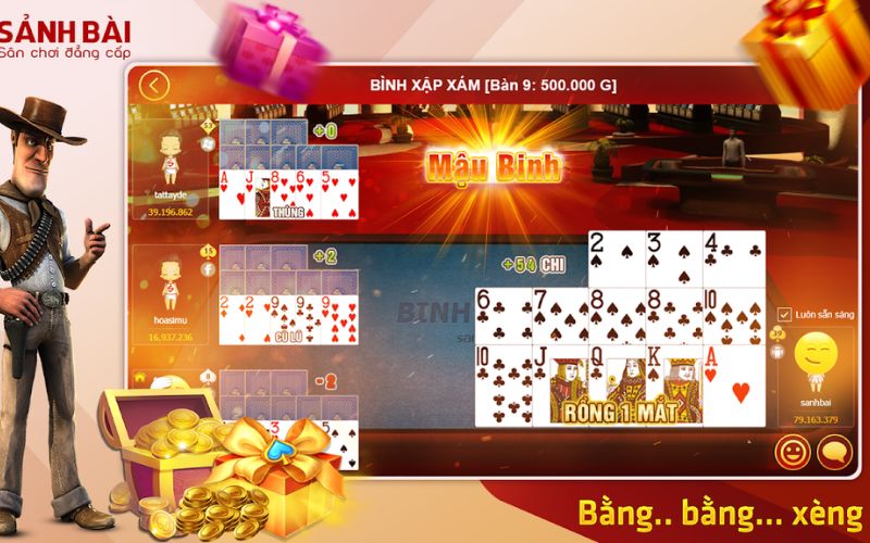 Các bước trong cách chơi Mậu Binh